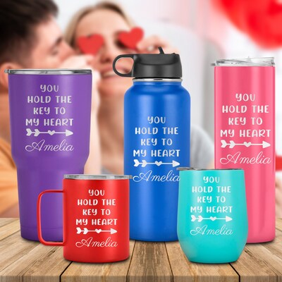 Customized Tumbler You Hold The Key to My Heart Gift for Mommy, Daddy, Family, Friends on Birthday, Anniversary, Mother's Day, Father's Day - image1